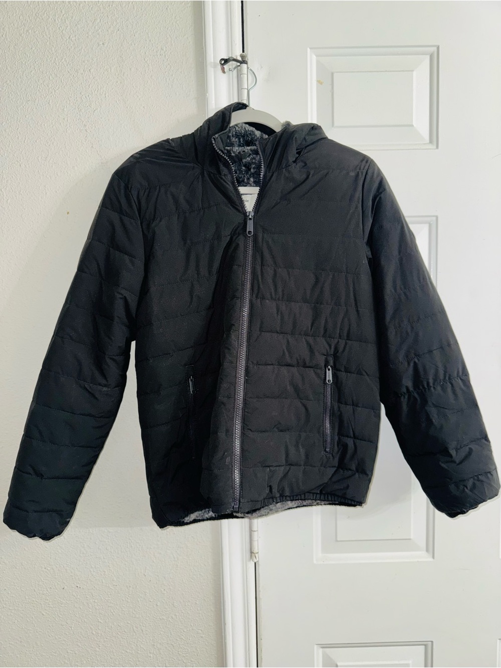 Abercrombie & Fitch Boys Black Quilted Hooded Puffer Jacket
